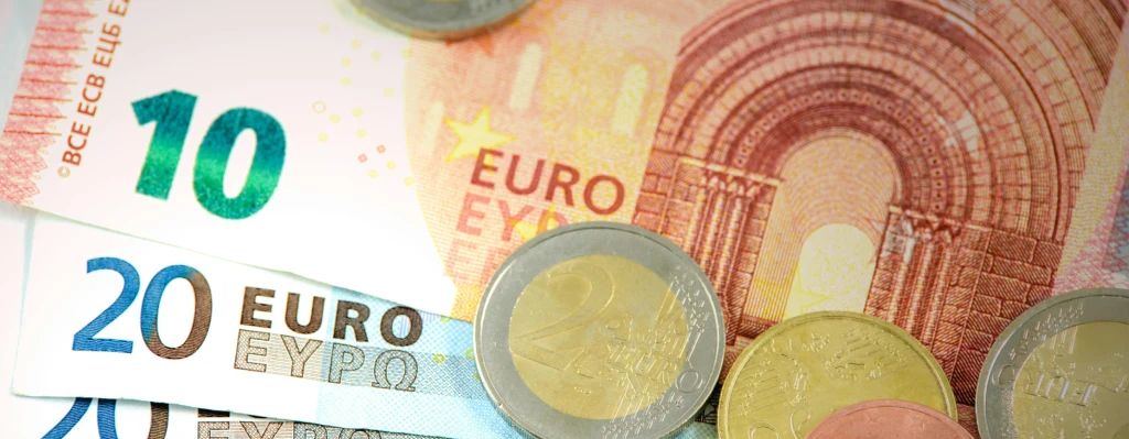 Fotografía de billetes de euro españoles