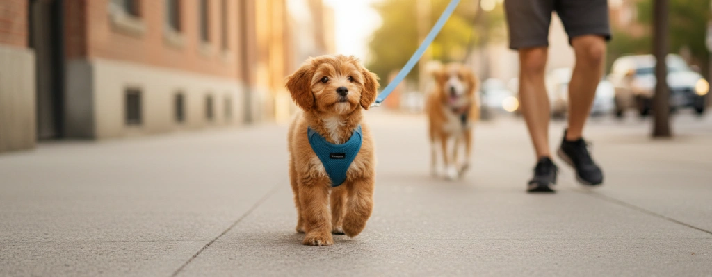 cachorro de perro paseando tranquilo