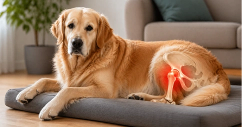 perro con displasia de cadera