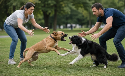cómo separar perros que se estan peleando de manera correcta