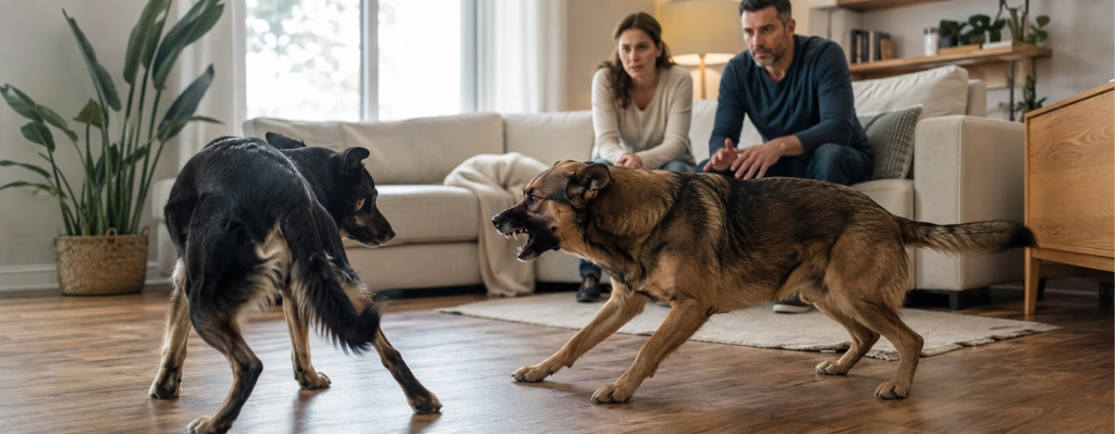 mi perro ataca a mi otro perro de repente