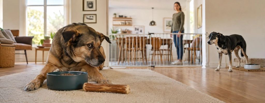 pelea de perros por protección de recursos