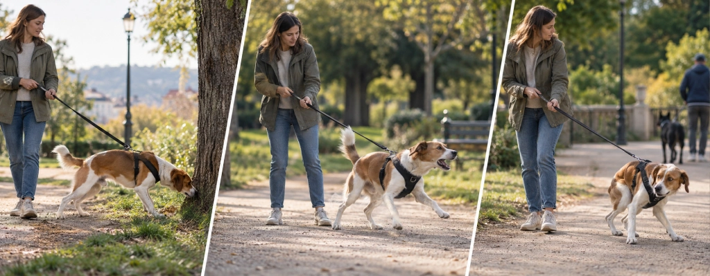 soluciones para cuando un perro tira de la correa