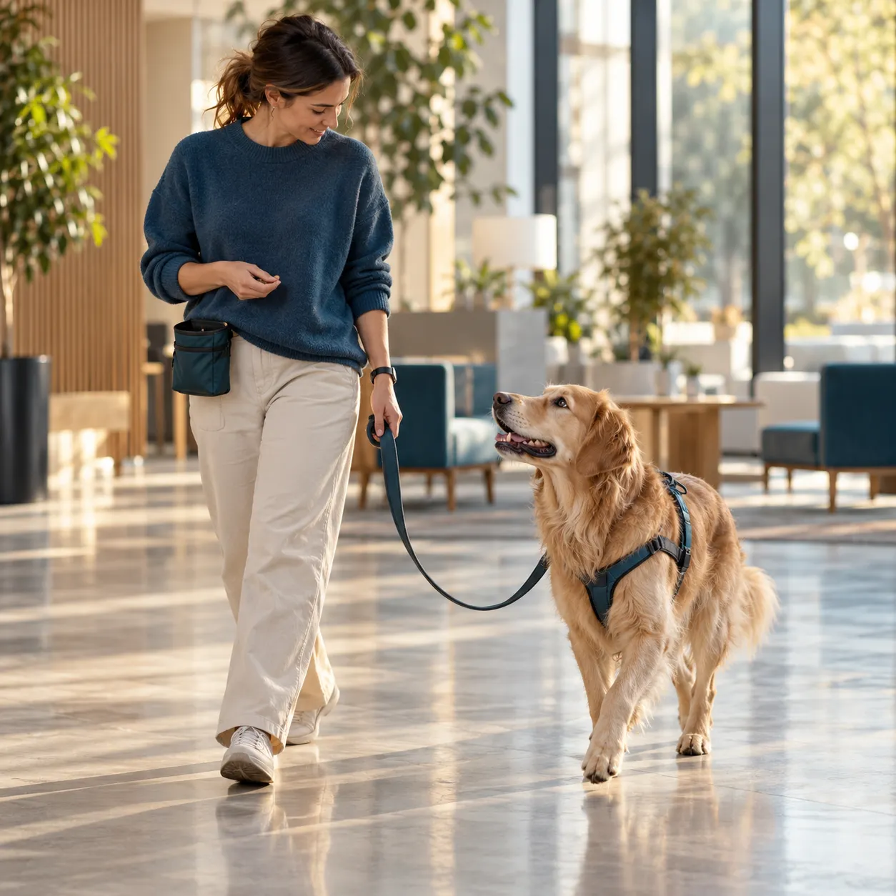 Trabajo del binomio guía y perro en Intervenciones Asistidas